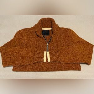 American Eagle Outfitters Quarter Zip Sweater, size Small, color Rust